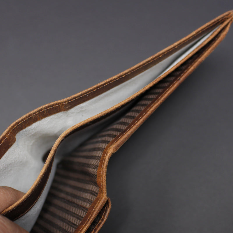 RFID Distressed Full-Grain Leather Bi-Fold Wallet