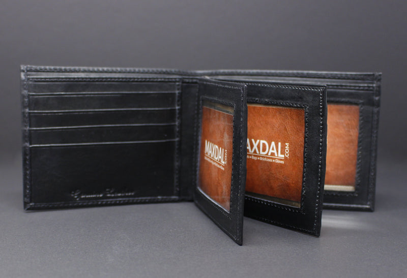 Cowhide Leather Bi-Fold Wallet