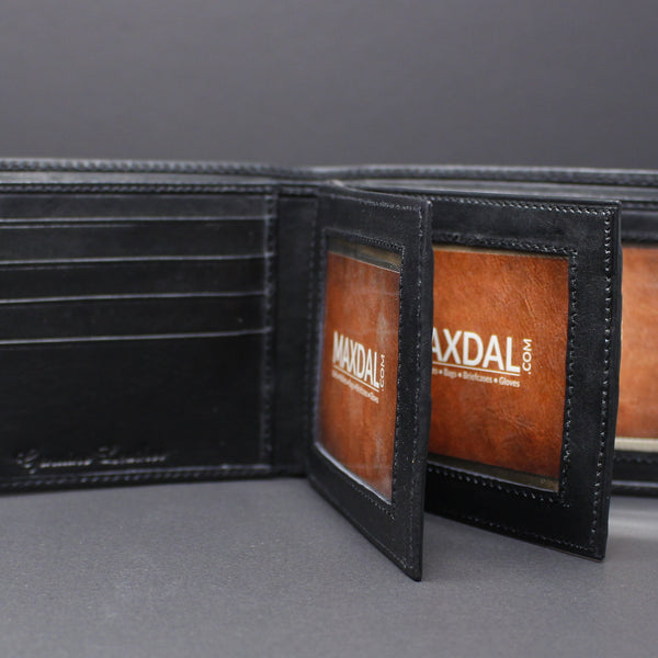 Cowhide Leather Bi-Fold Wallet