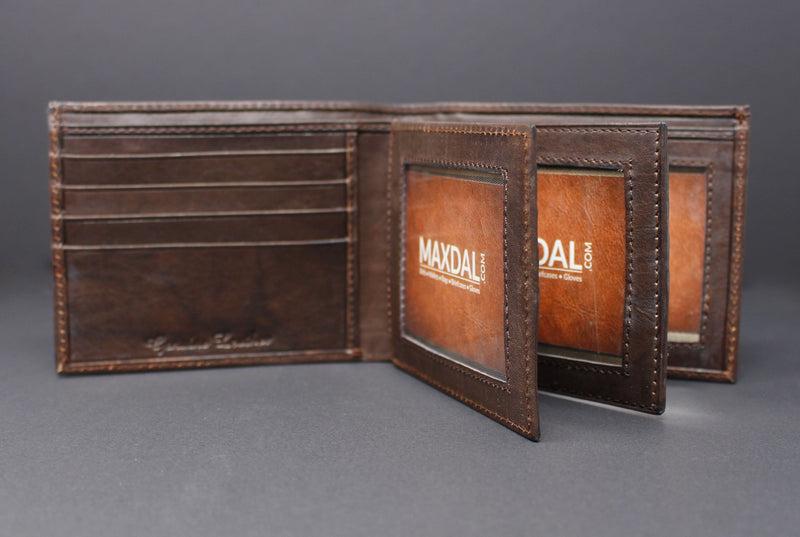 Cowhide Leather Bi-Fold Wallet