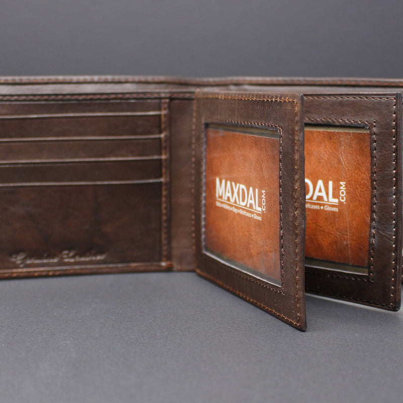 Cowhide Leather Bi-Fold Wallet