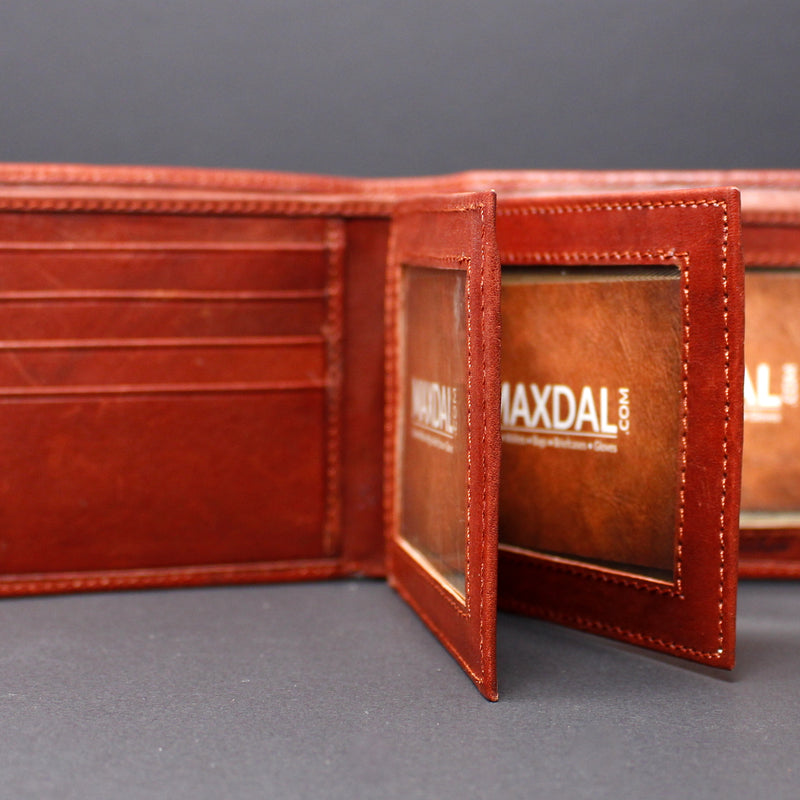 Cowhide Leather Bi-Fold Wallet
