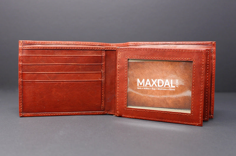 Cowhide Leather Bi-Fold Wallet