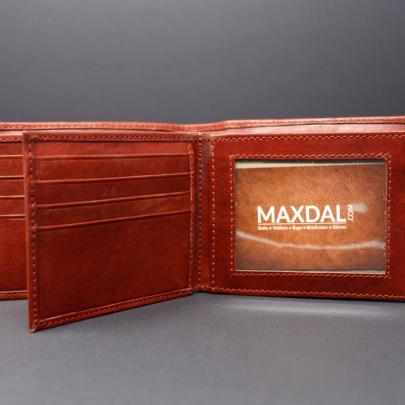 Cowhide Leather Bi-Fold Wallet