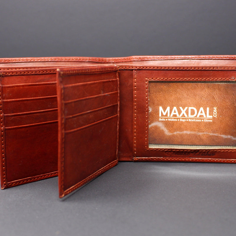 Cowhide Leather Bi-Fold Wallet