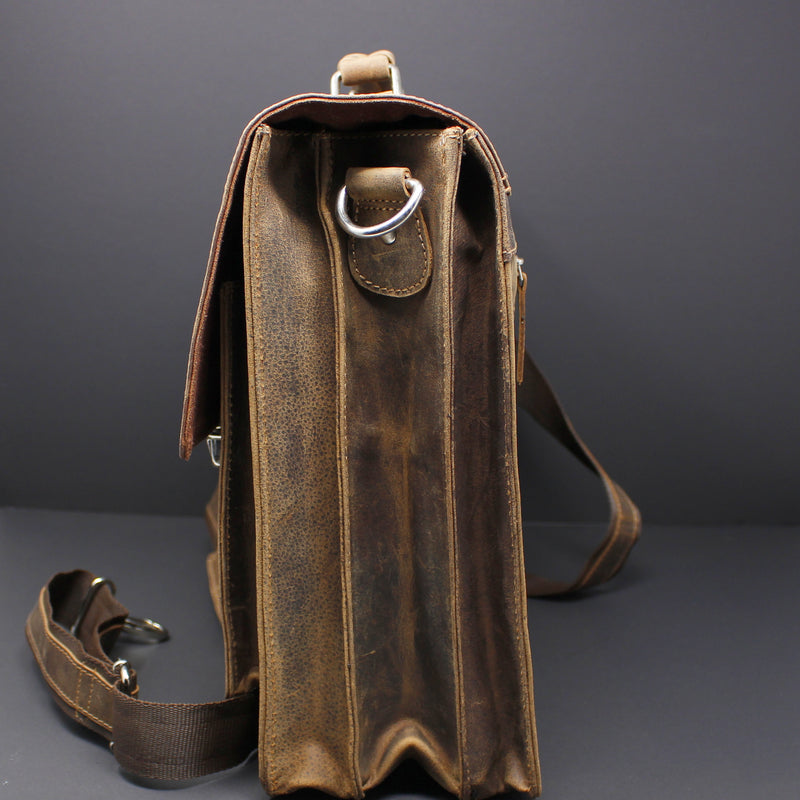 Cowhide Full Grain Distressed Leather Portfolio/Laptop Bag