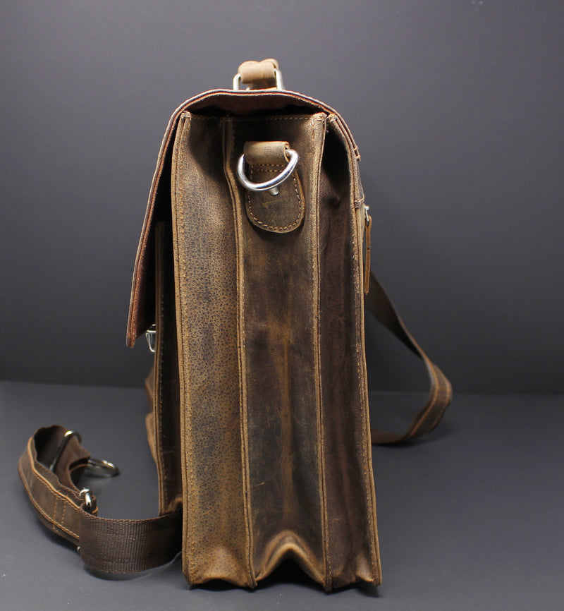Cowhide Full Grain Distressed Leather Portfolio/Laptop Bag