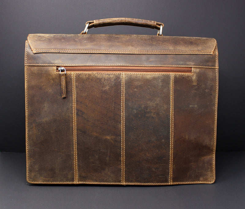 Cowhide Full Grain Distressed Leather Portfolio/Laptop Bag