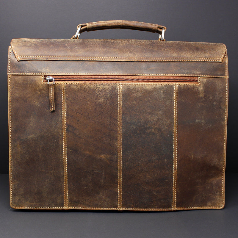 Cowhide Full Grain Distressed Leather Portfolio/Laptop Bag