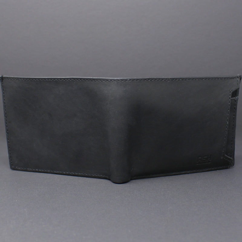 RFID Cowhide Leather Bi-Fold Slim Wallet With A Slide Out Removable Card Case