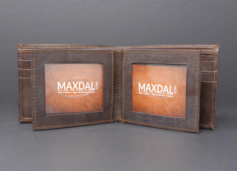 RFID Cowhide Leather Bi-Fold Wallet