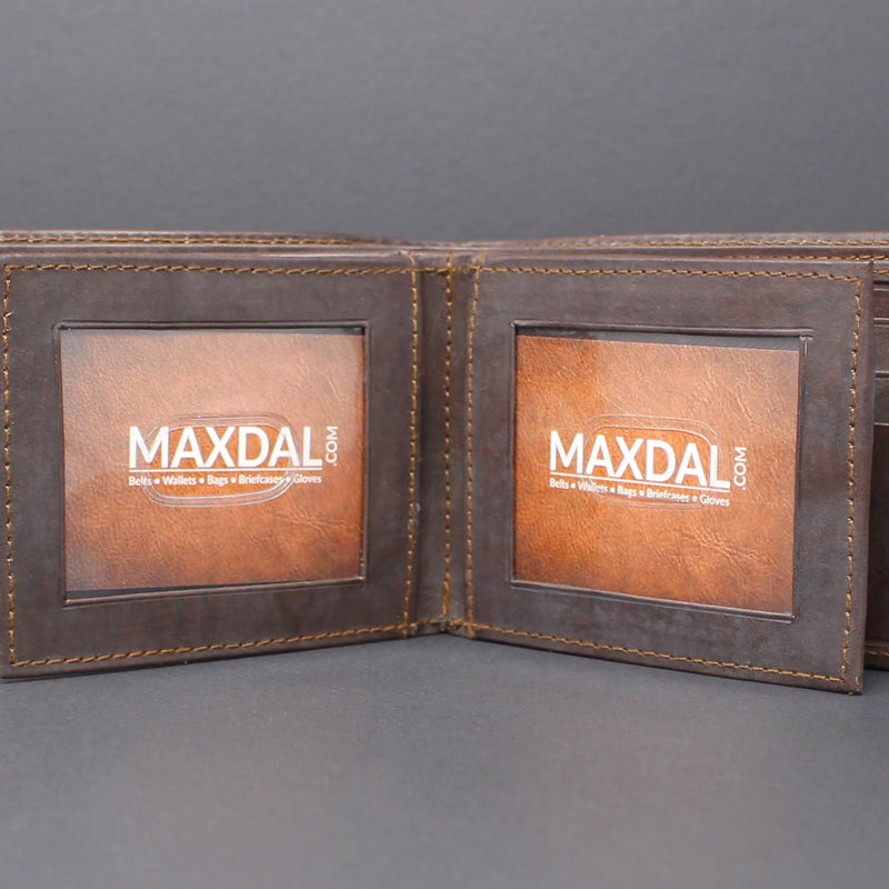 RFID Cowhide Leather Bi-Fold Wallet
