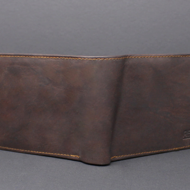 RFID Cowhide Leather Bi-Fold Wallet