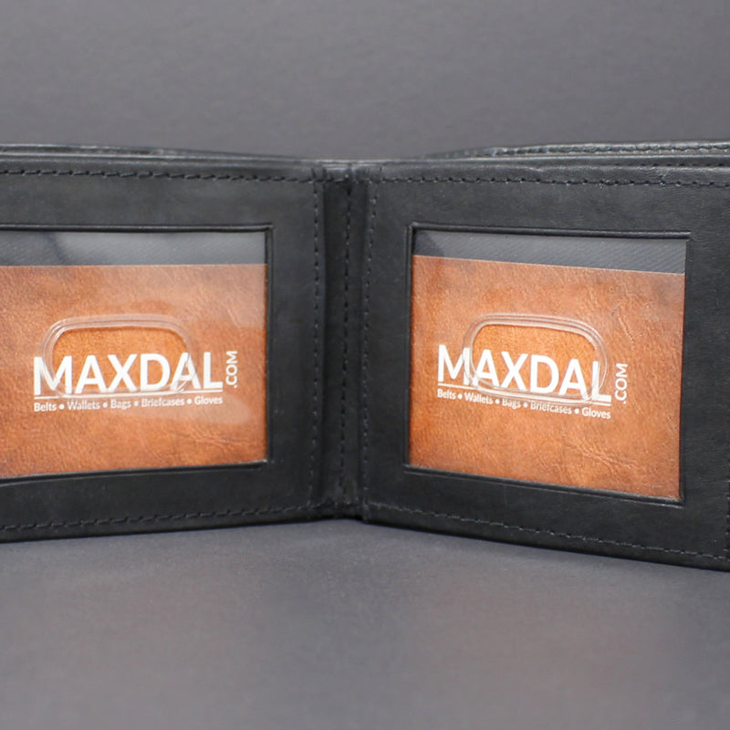 RFID Cowhide Leather Bi-Fold Wallet