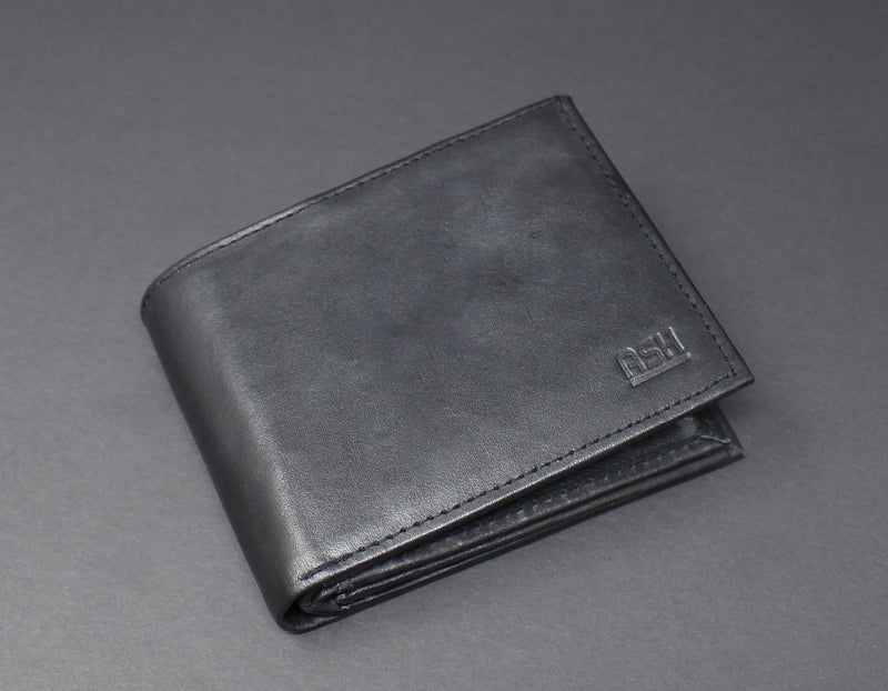 RFID Cowhide Leather Bi-Fold Wallet