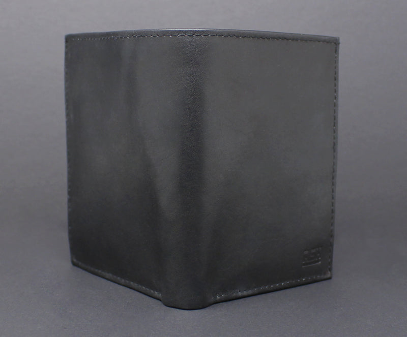 RFID Cowhide Leather Bi-Fold Vertical Wallet