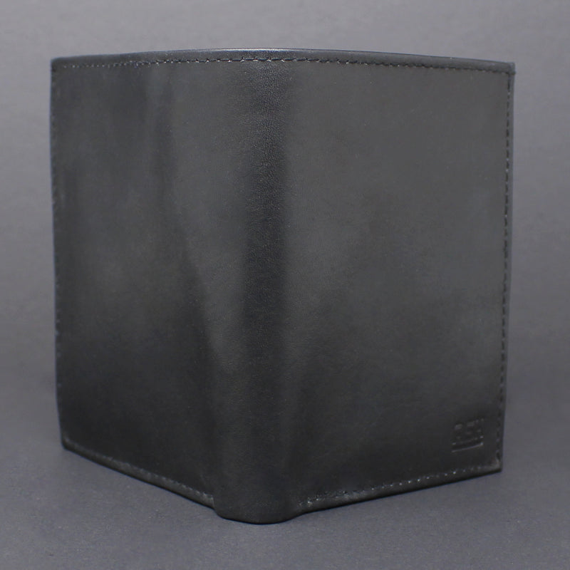 RFID Cowhide Leather Bi-Fold Vertical Wallet