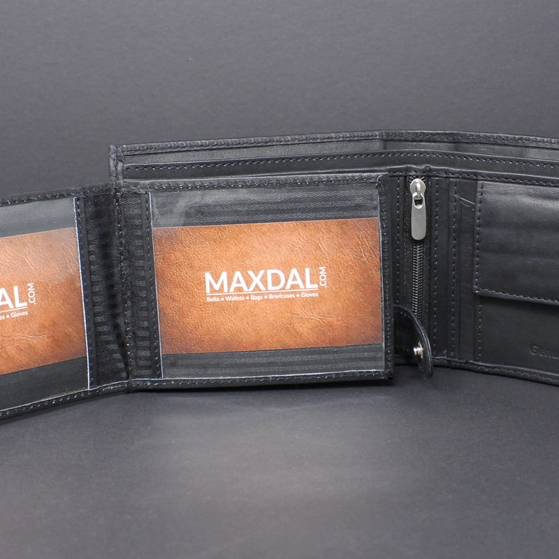 Cowhide Leather Bi-Fold Wallet