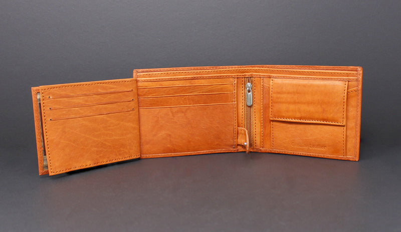 Cowhide Leather Bi-Fold Wallet