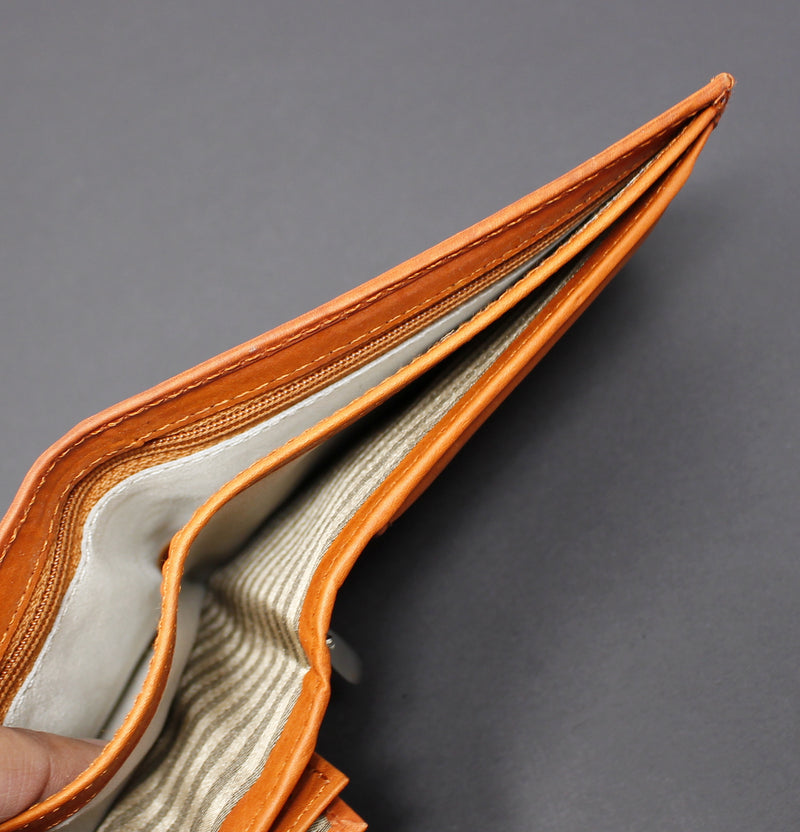 Cowhide Leather Bi-Fold Wallet