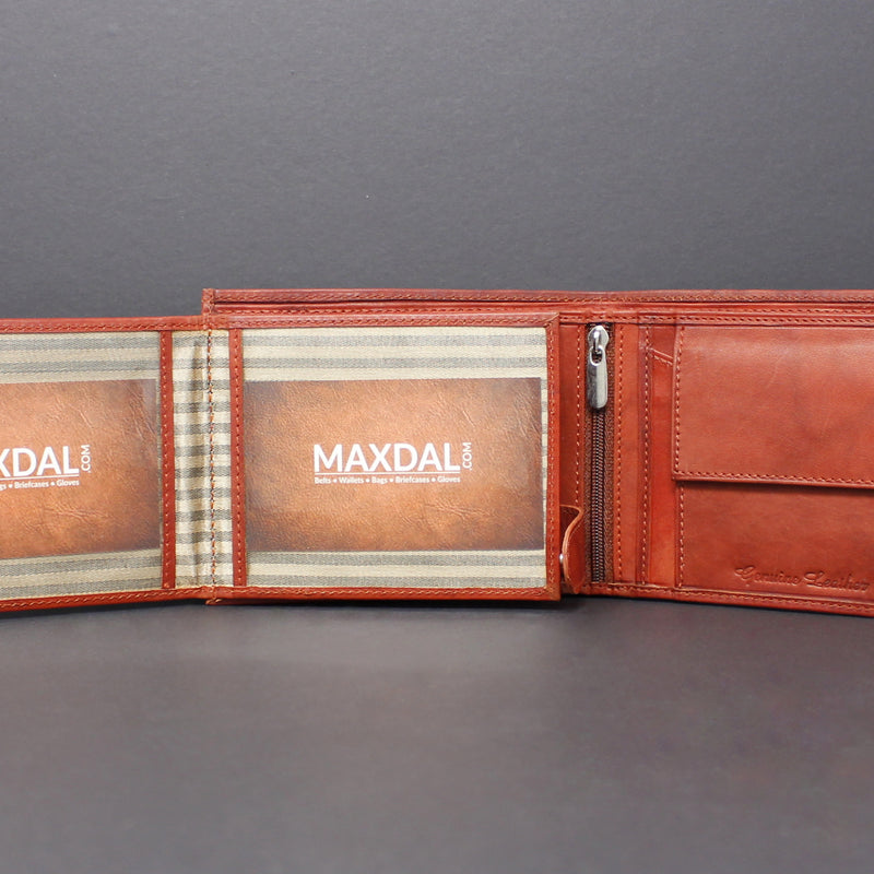 Cowhide Leather Bi-Fold Wallet