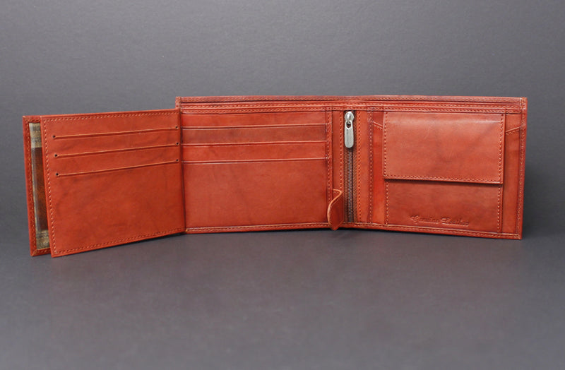 Cowhide Leather Bi-Fold Wallet