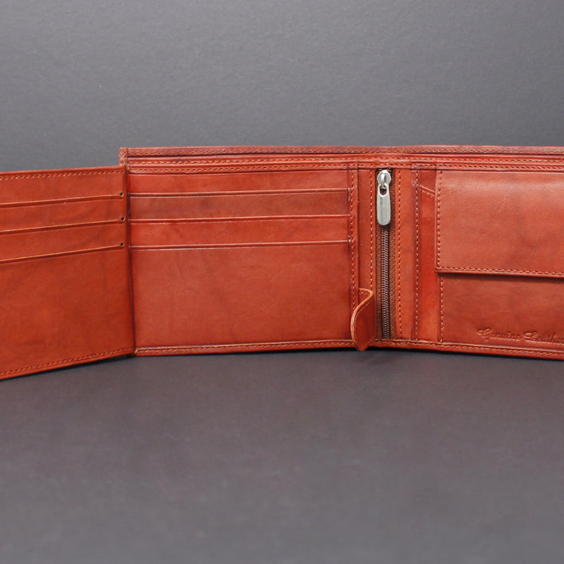 Cowhide Leather Bi-Fold Wallet