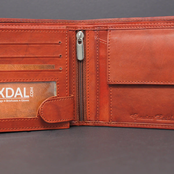 Cowhide Leather Bi-Fold Wallet