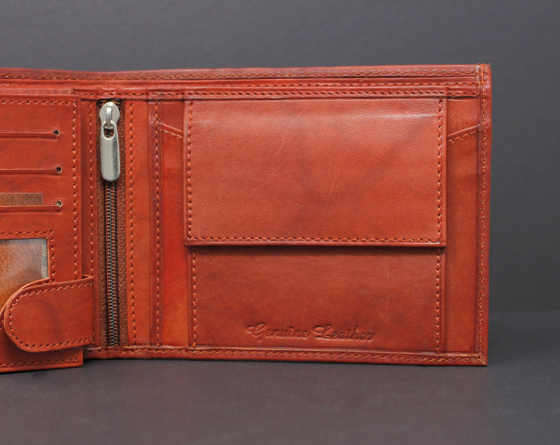 Cowhide Leather Bi-Fold Wallet