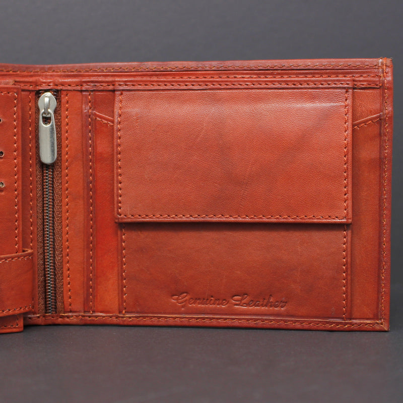 Cowhide Leather Bi-Fold Wallet
