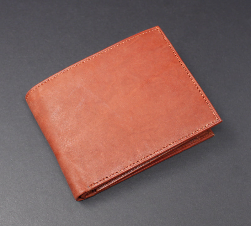 Cowhide Leather Bi-Fold Wallet