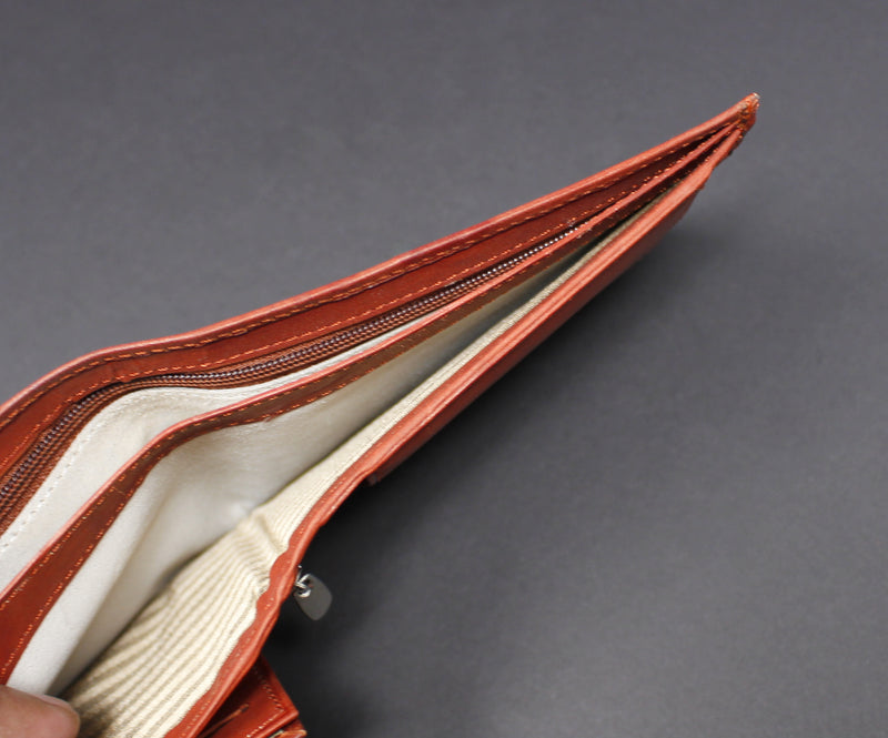 Cowhide Leather Bi-Fold Wallet