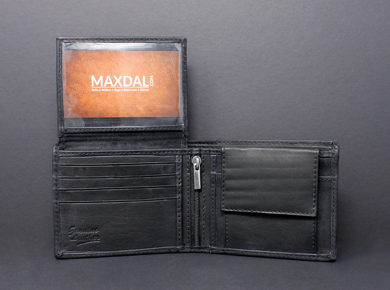 Cowhide Leather Bi-Fold Wallet