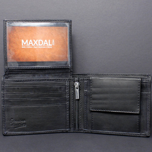 Cowhide Leather Bi-Fold Wallet