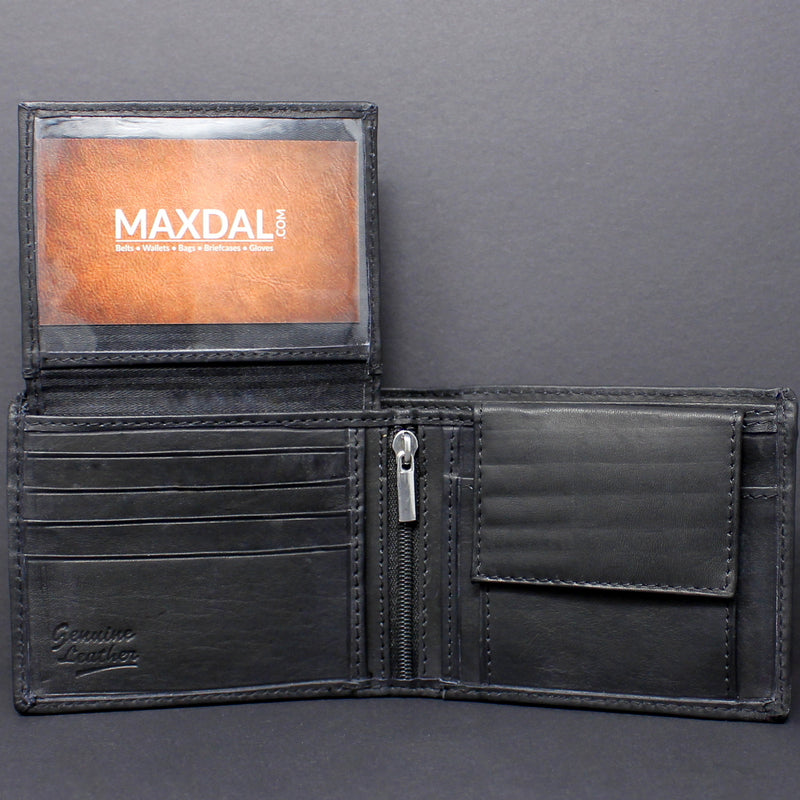 Cowhide Leather Bi-Fold Wallet