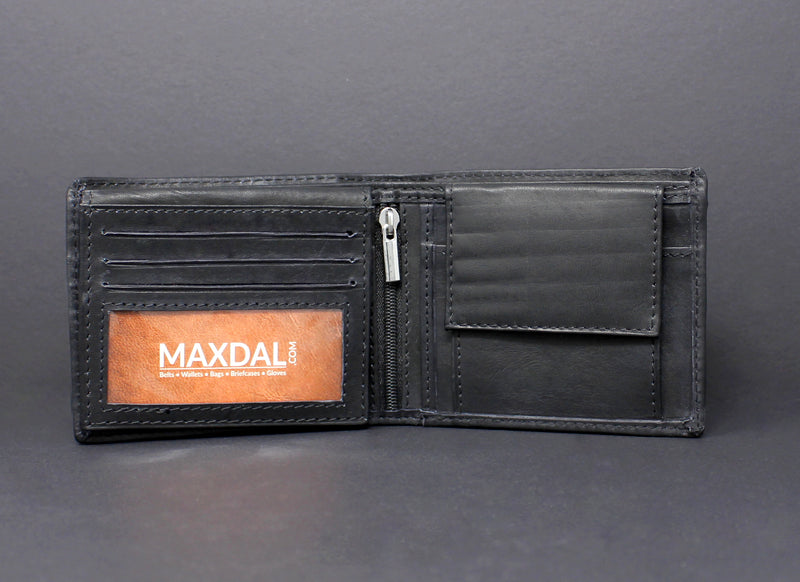 Cowhide Leather Bi-Fold Wallet