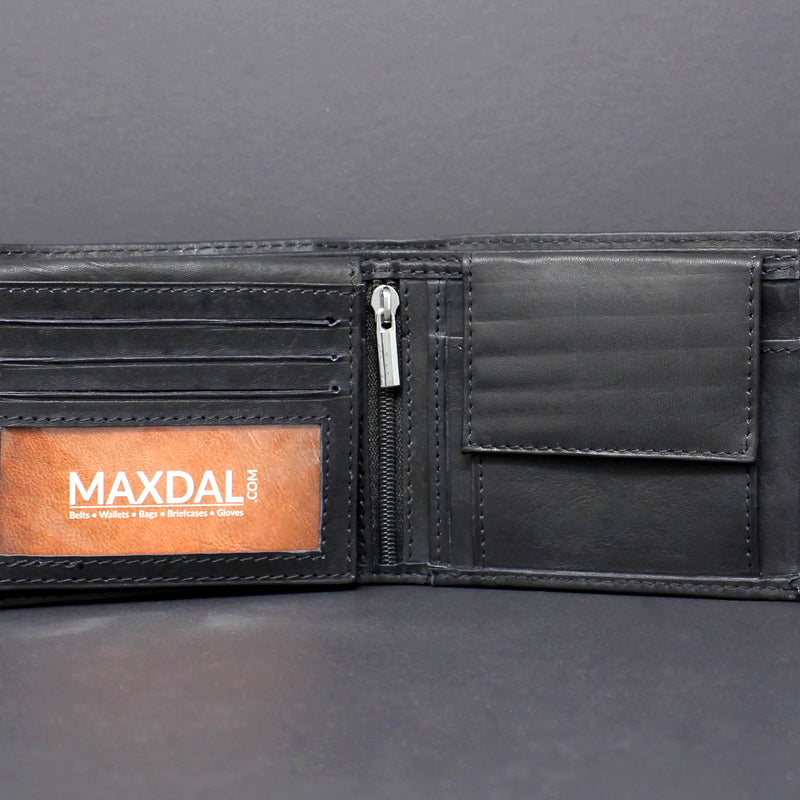 Cowhide Leather Bi-Fold Wallet