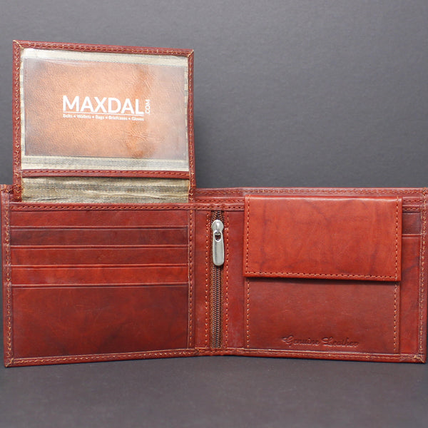 Cowhide Leather Bi-Fold Wallet