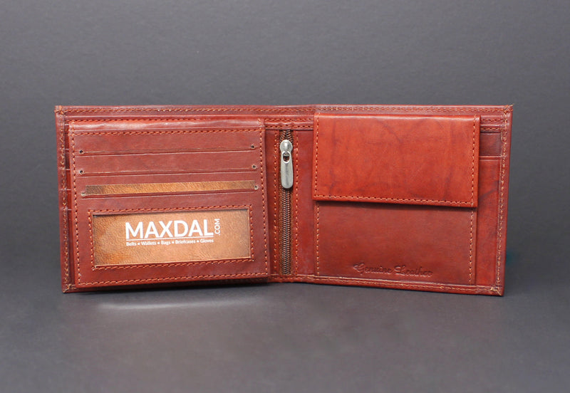 Cowhide Leather Bi-Fold Wallet