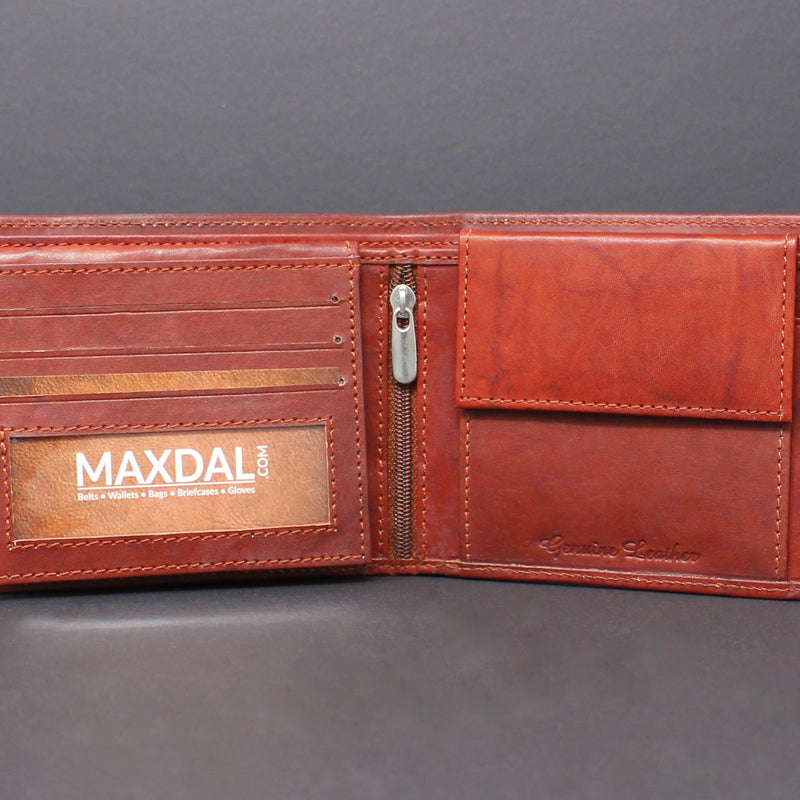 Cowhide Leather Bi-Fold Wallet