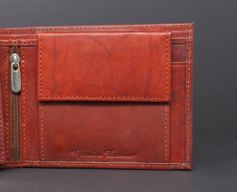 Cowhide Leather Bi-Fold Wallet