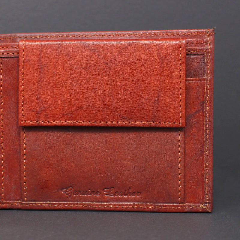 Cowhide Leather Bi-Fold Wallet