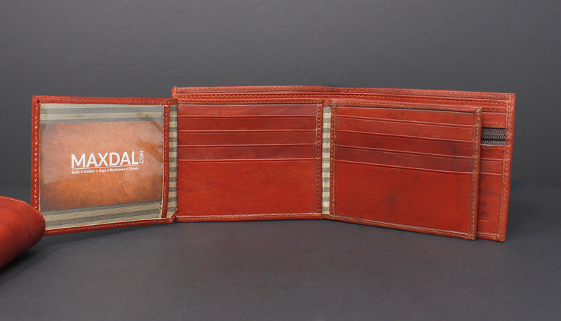 Cowhide Leather Bi-Fold Wallet