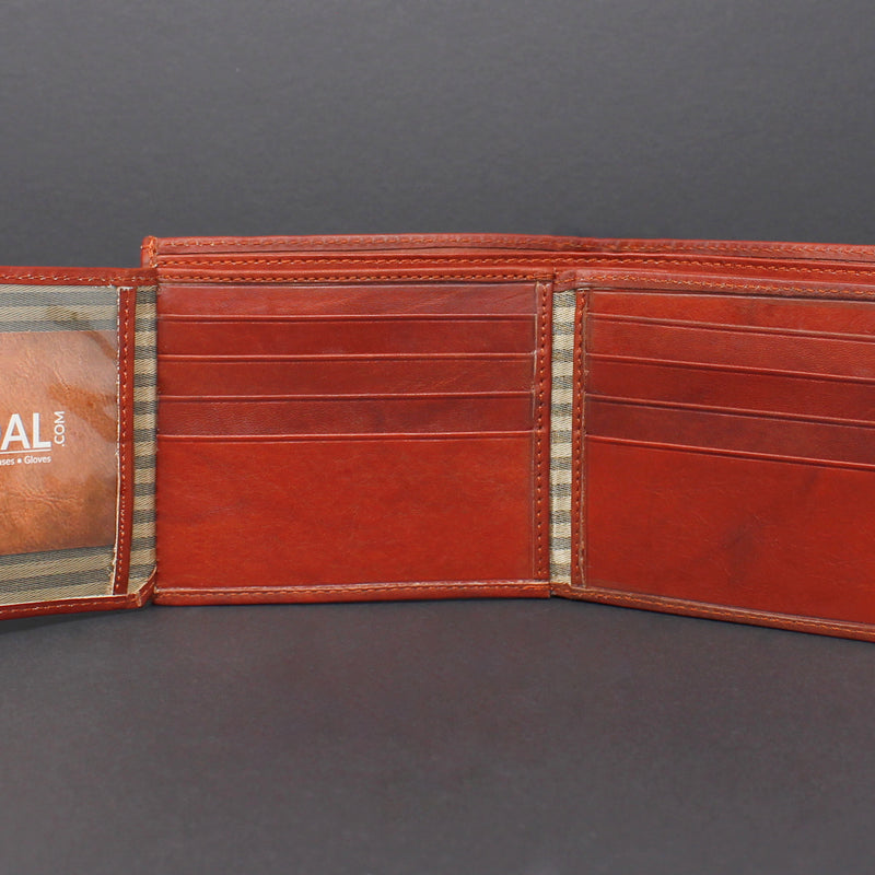 Cowhide Leather Bi-Fold Wallet