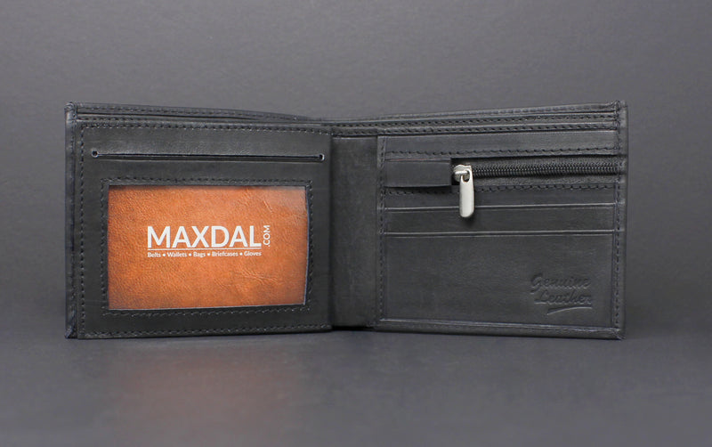 Cowhide Bi-Fold Leather Wallet