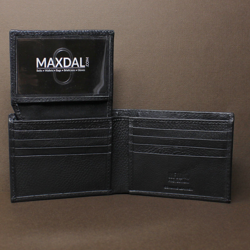 RFID Cowhide Full-Grain Leather Bi-Fold Wallet