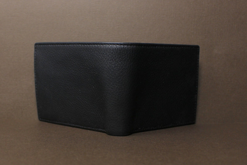 RFID Cowhide Full-Grain Leather Bi-Fold Wallet