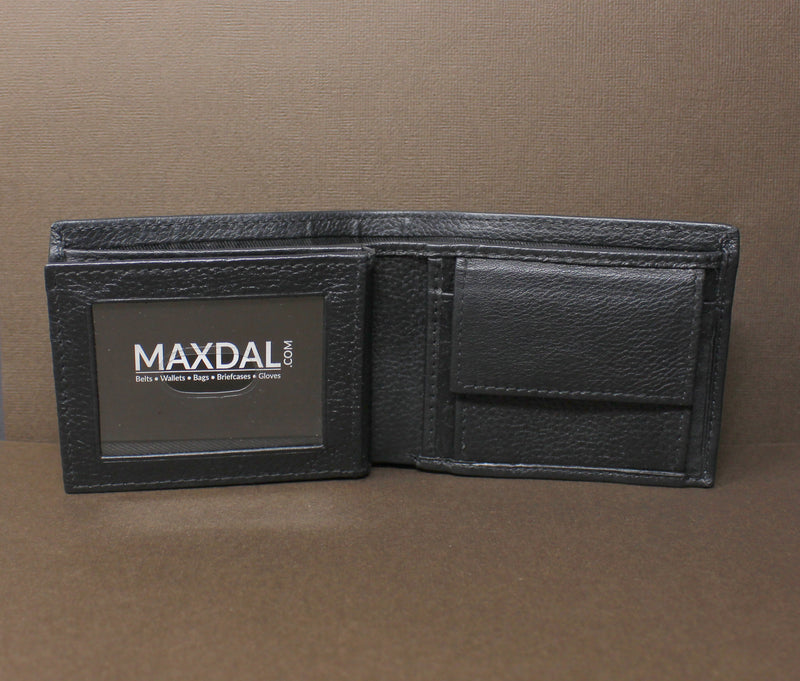 RFID Cowhide Full-Grain Leather Bi-Fold Wallet