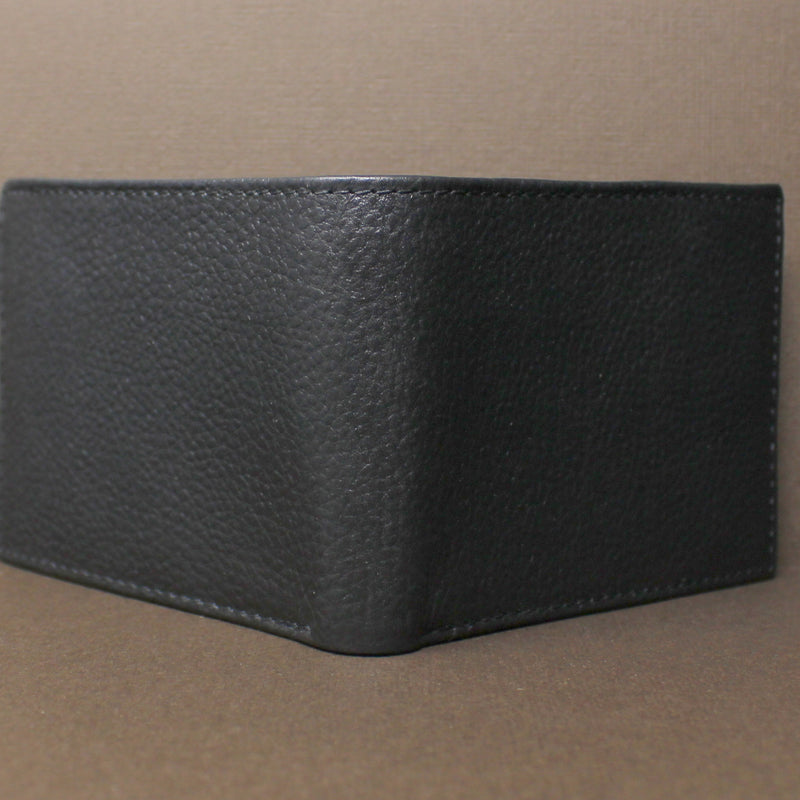 RFID Cowhide Full-Grain Leather Bi-Fold Wallet