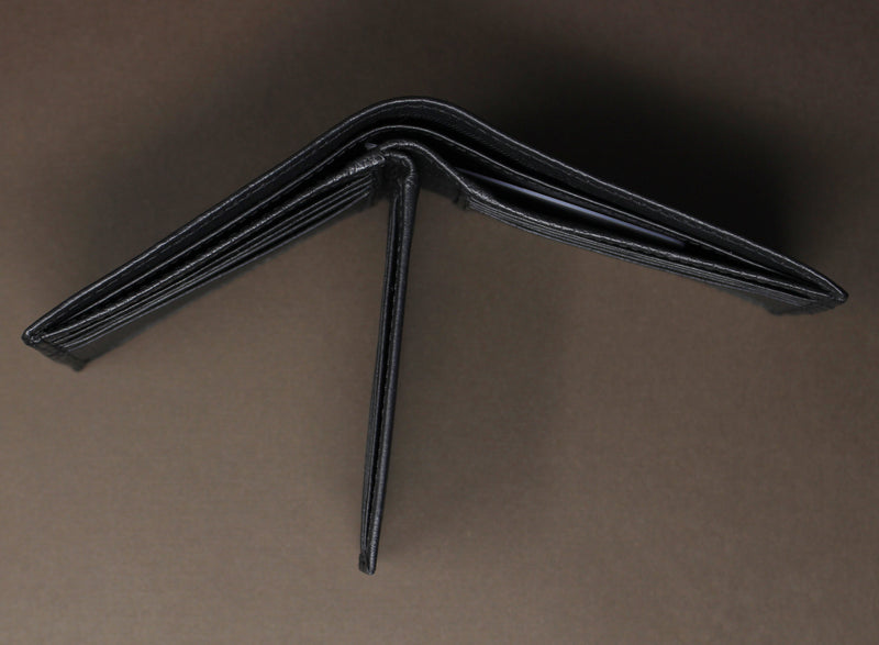 RFID Cowhide Full-Grain Leather Bi-Fold Wallet